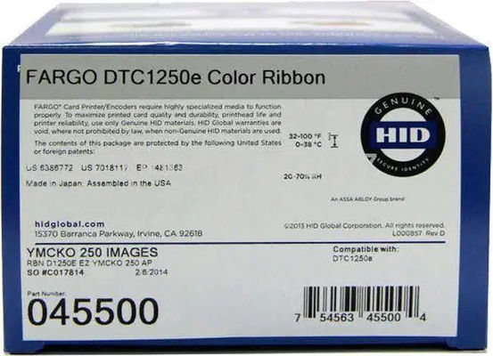 FARGO HID DTC1000 SMARTLOAD COLOR RIBBON 045000 250 PRINTS YMCKO 1- SDK included
