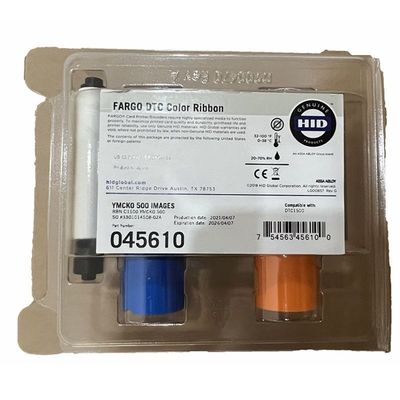 Width 9mm Original hid Fargo 45610 YMCKO Full color ribbon for DTC1500 500 prints