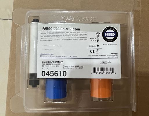 Width 9mm Original hid Fargo 45610 YMCKO Full color ribbon for DTC1500 500 prints