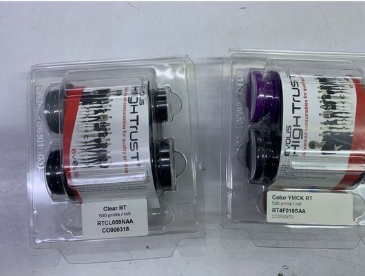 Evolis Avansia RT4F010SAA YMCK Color Ribbon RCL009NAA Clear Retransfer Film Printer Ribbon