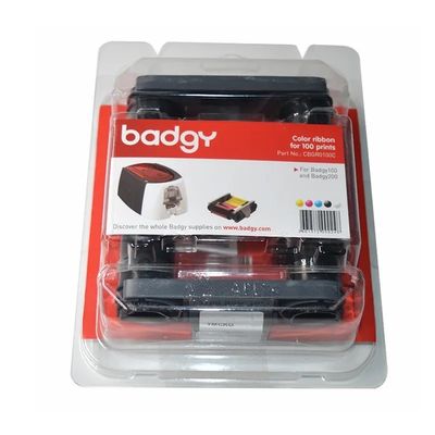Badgy100/200 Card Printer Evolis CBGR0100C YMCKO Ribbon for Professional and Printing