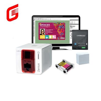High Speed Color YMCKO Evolis Zenius Single Sided PVC ID Card Printer for CR80 Cards