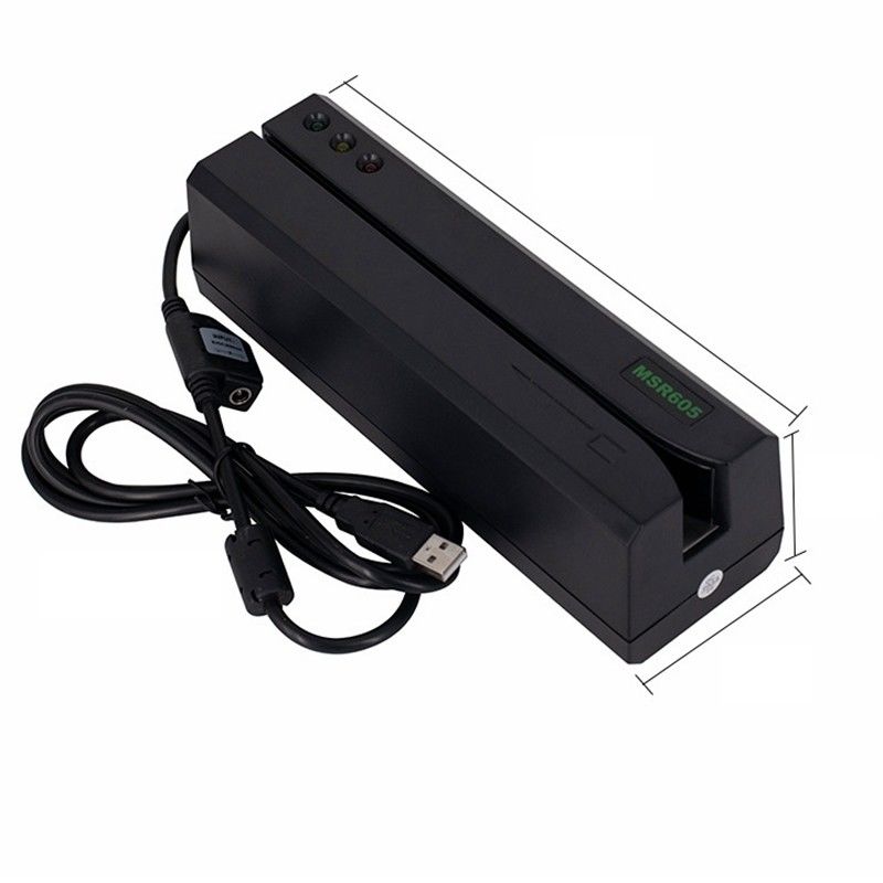 MSR605 Magnetic Stripe Card Reader Writer for Windows USB 3 Tracks and Software Suite